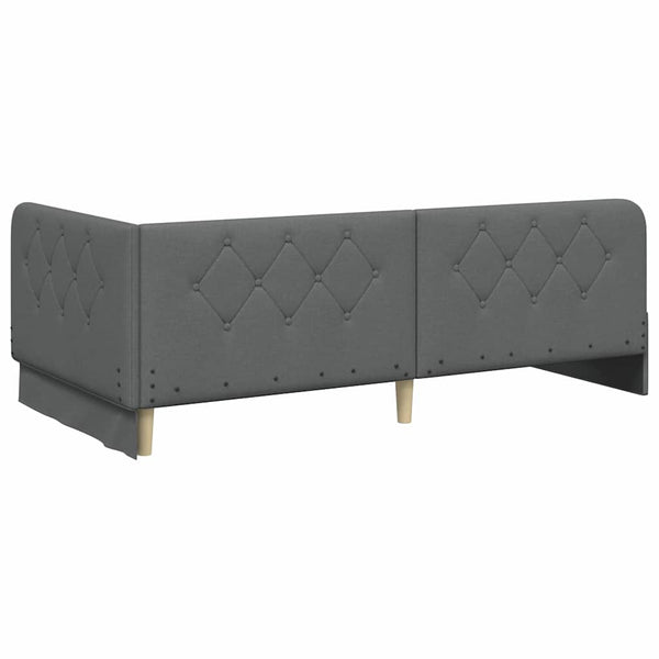 Eckbettgestell Dunkelgrau Stoff 90x190 cm