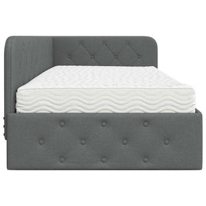 Eckbettgestell Dunkelgrau Stoff 90x190 cm