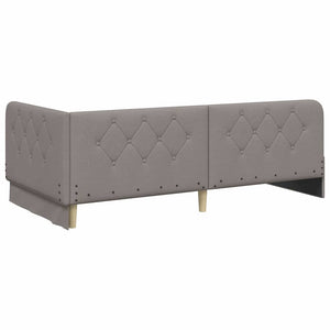 Eckbettgestell Taupe Stoff 90x190 cm