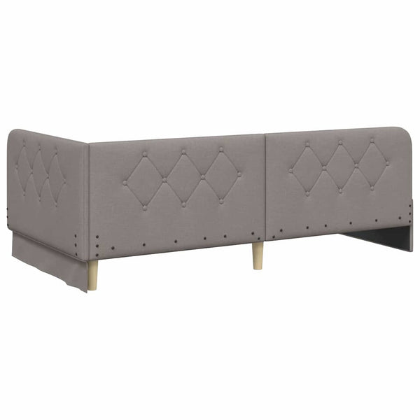 Eckbettgestell Taupe Stoff 90x190 cm