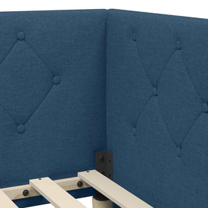 Eckbettgestell Blau 90x190 cm mit Matratze