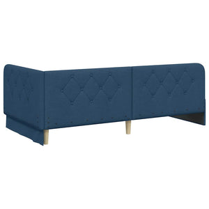 Eckbettgestell Blau 90x190 cm mit Matratze