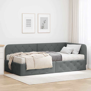 Eckbettgestell Dunkelgrau 100x200 cm