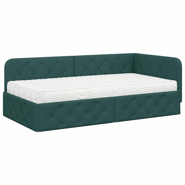 Eckbettgestell Dunkelgrün 100x200 cm