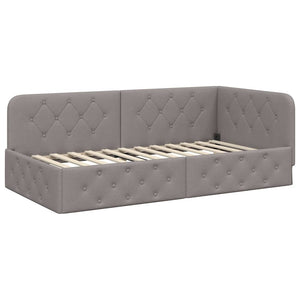 vidaXL Cadre de lit d'angle taupe 100 x 200 cm en tissu