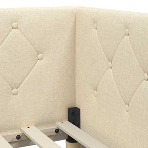 Eckbettgestell Creme Stoff 100x200 cm