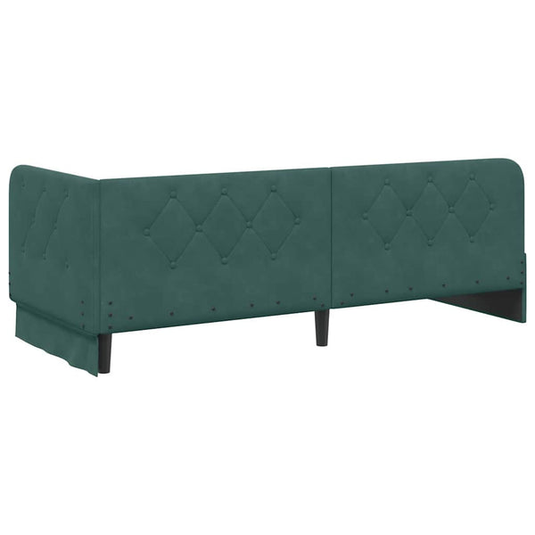 Eckbettgestell Dunkelgrün Samt 80x200 cm