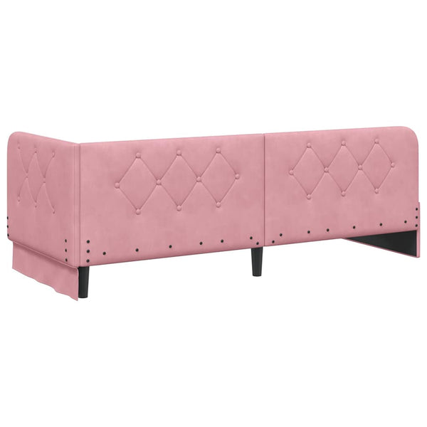 Eckbettgestell Rosa Samt 80x200 cm