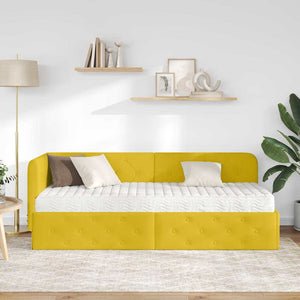 Gelbes Eckbettgestell Samt 80x200 cm