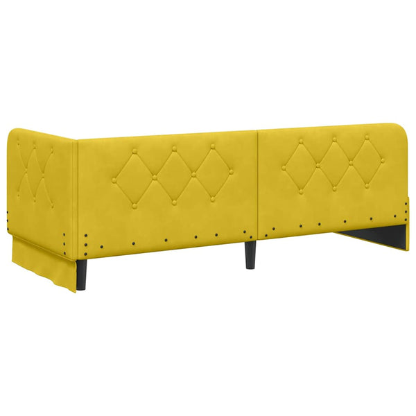 Gelbes Eckbettgestell Samt 80x200 cm