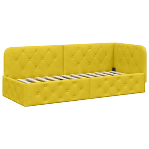 Gelbes Eckbettgestell Samt 80x200 cm