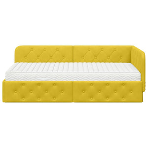 Eckbettgestell Gelb Samt 90x190 cm