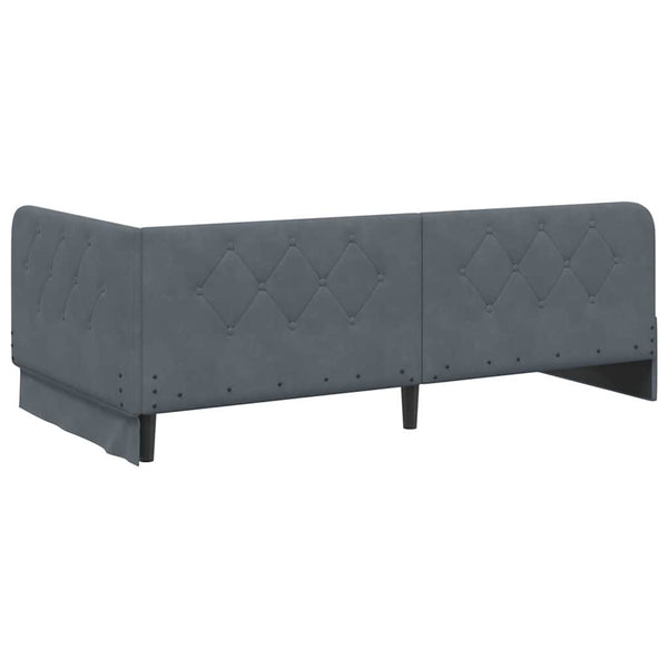 Eckbettgestell Dunkelgrau Samt 90x200 cm
