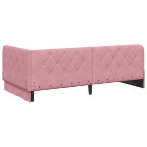 Eckbettgestell Rosa Samt 90x200 cm