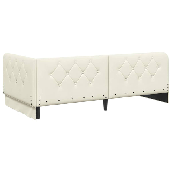 vidaXL Cadre de lit d'angle crème 90 x 200 cm Velours