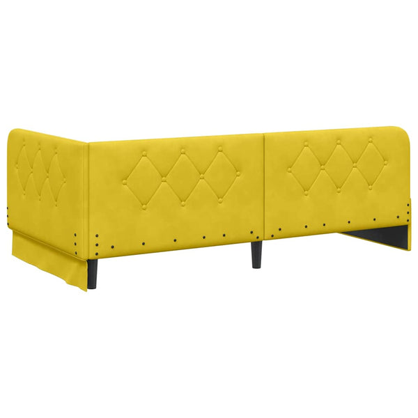 Gelbes Eckbettgestell Samt 100x200 cm