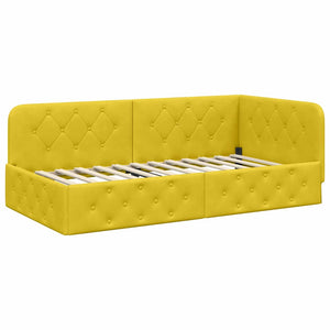 Gelbes Eckbettgestell Samt 100x200 cm