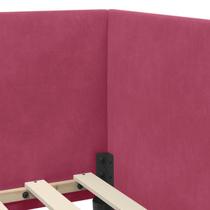 Eckbett mit Matratze Rot Samt