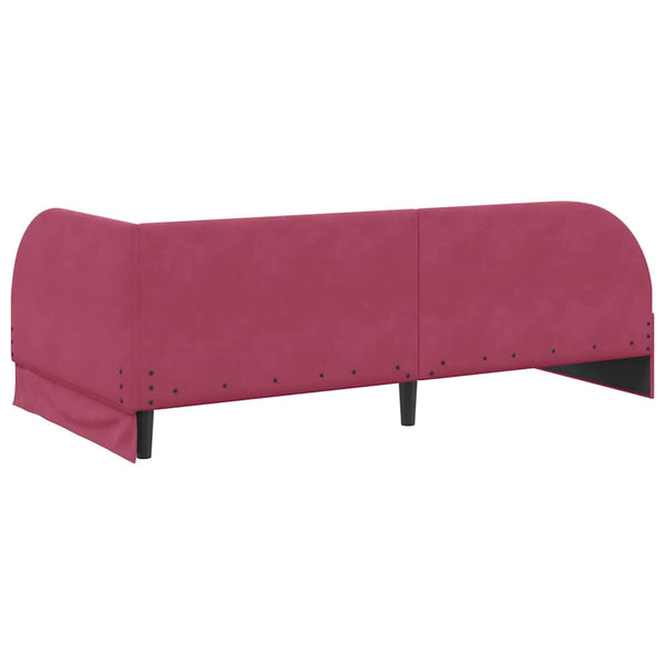 Eckbett mit Matratze Rot Samt