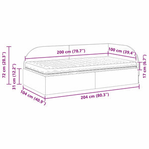 Eckbett mit Matratze Rosa Samt