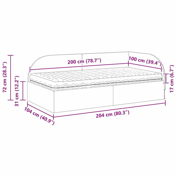 Eckbett mit Matratze Rosa Samt