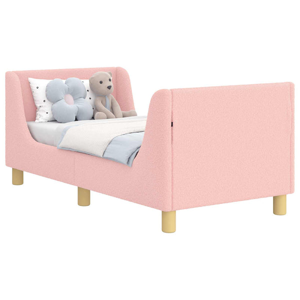 Rosa Kinderbett 70x140 cm mit Kopfteil