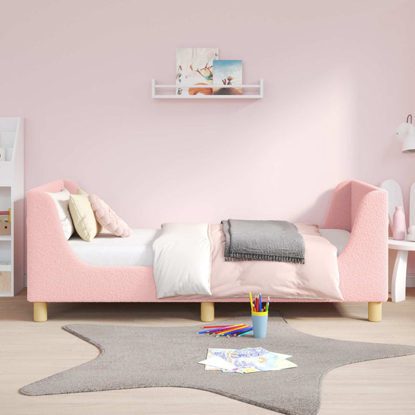 Rosa Kinderbett 80x160cm mit Kopfteil