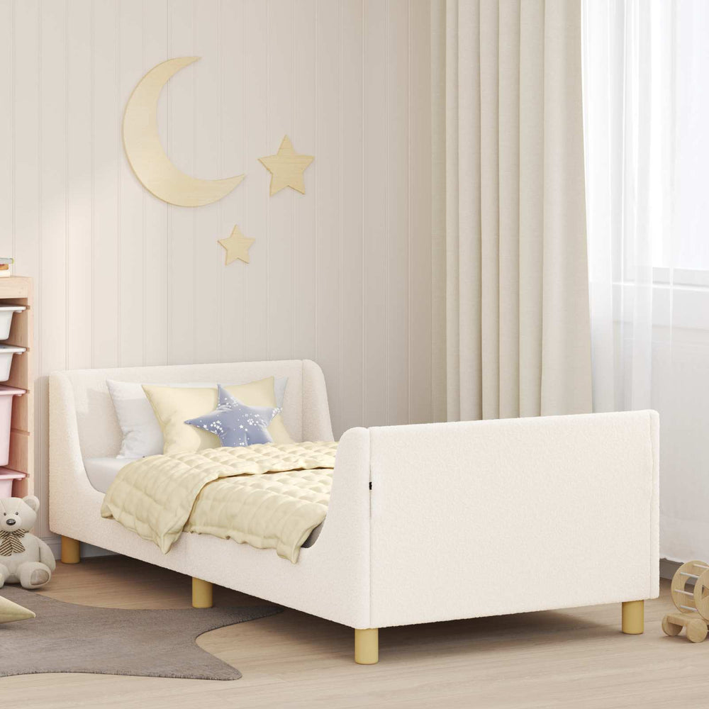 Kinderbettgestell Creme 80x200 cm mit Kopfteil