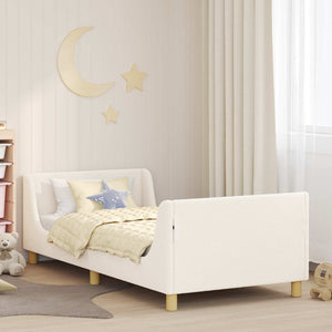 Kinderbettgestell Creme 80x200 cm mit Kopfteil