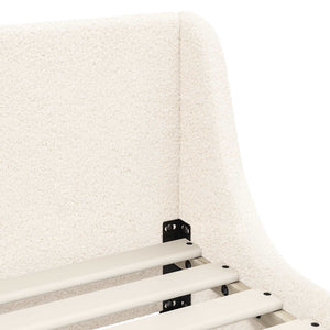 Creme Kinderbett 90x200 cm mit Kopfteil