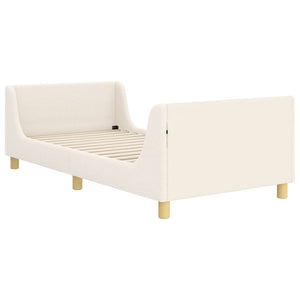 Creme Kinderbett 90x200 cm mit Kopfteil