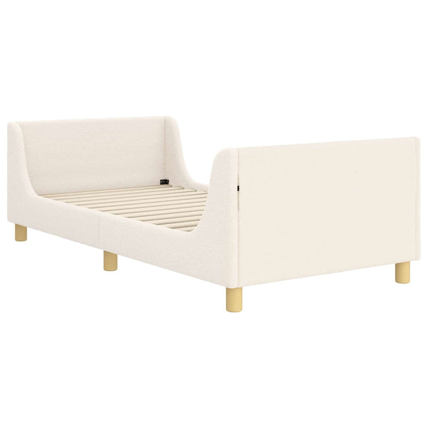 Creme Kinderbett 90x200 cm mit Kopfteil