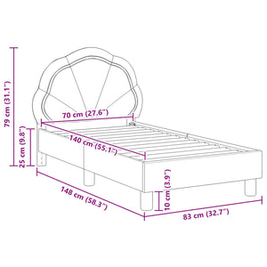 Schwarzes Kinderbettgestell Samt 70x140 cm