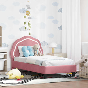 Kinderbettgestell Rosa Samt 70x140 cm