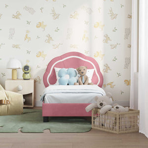 Kinderbettgestell Rosa Samt 70x140 cm