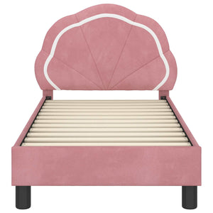 Kinderbettgestell Rosa Samt 70x140 cm