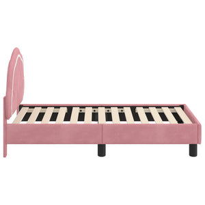 Kinderbettgestell Rosa Samt 70x140 cm