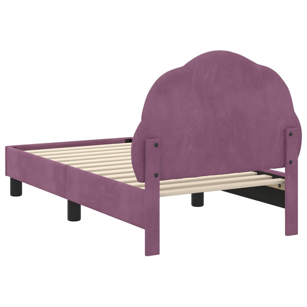 Kinderbettgestell mit Kopfteil Lila 70x140 cm