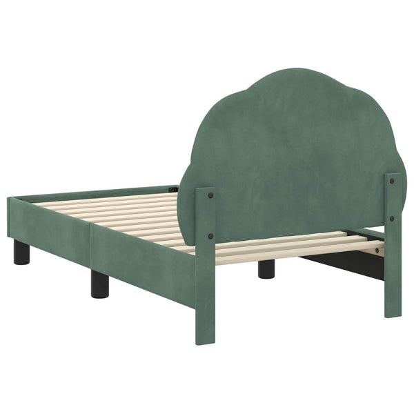 Kinderbettgestell mit Kopfteil Meergrün 70x140 cm Samt
