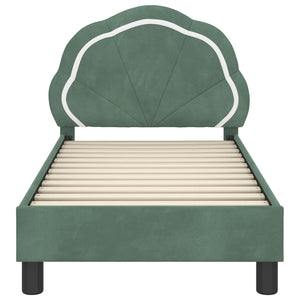 Kinderbettgestell mit Kopfteil Meergrün 70x140 cm Samt