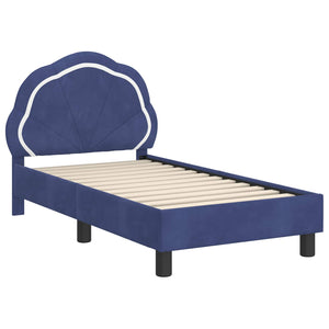 Kinderbettgestell Polizeiblau 70x140 cm Samt