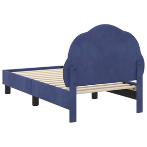Kinderbettgestell Polizeiblau 70x140 cm Samt