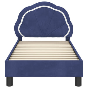 Kinderbettgestell Polizeiblau 70x140 cm Samt