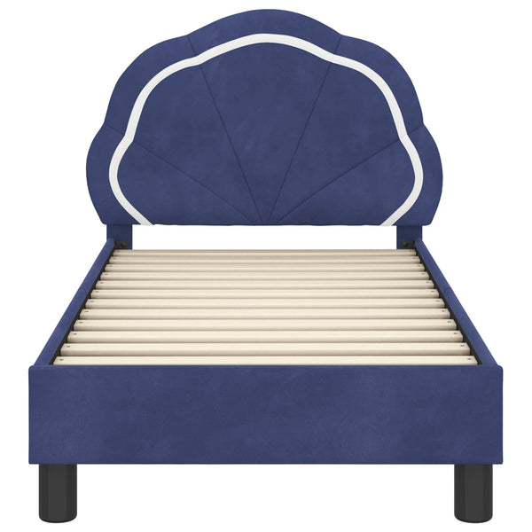 Kinderbettgestell Polizeiblau 70x140 cm Samt
