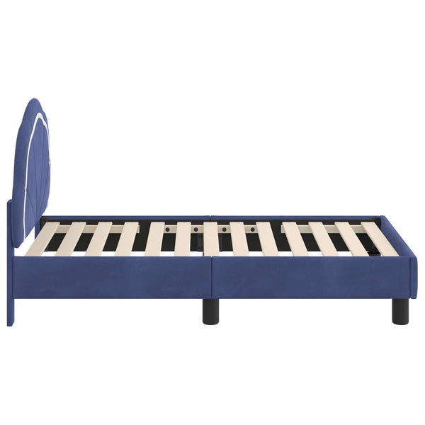 Kinderbettgestell Polizeiblau 70x140 cm Samt