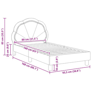 Schwarzes Kinderbettgestell mit Kopfteil Samt 80x160 cm