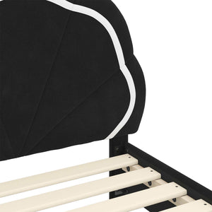 Schwarzes Kinderbettgestell mit Kopfteil 80x200 cm