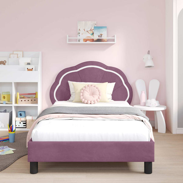 Kinderbettgestell Lila Samt 80x200 cm