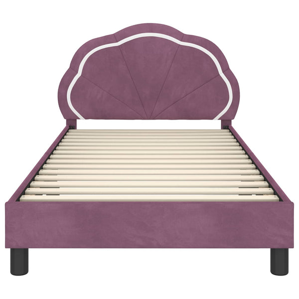 Kinderbettgestell Lila Samt 80x200 cm
