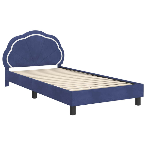 Kinderbettgestell Polizeiblau 80x200 cm Samt